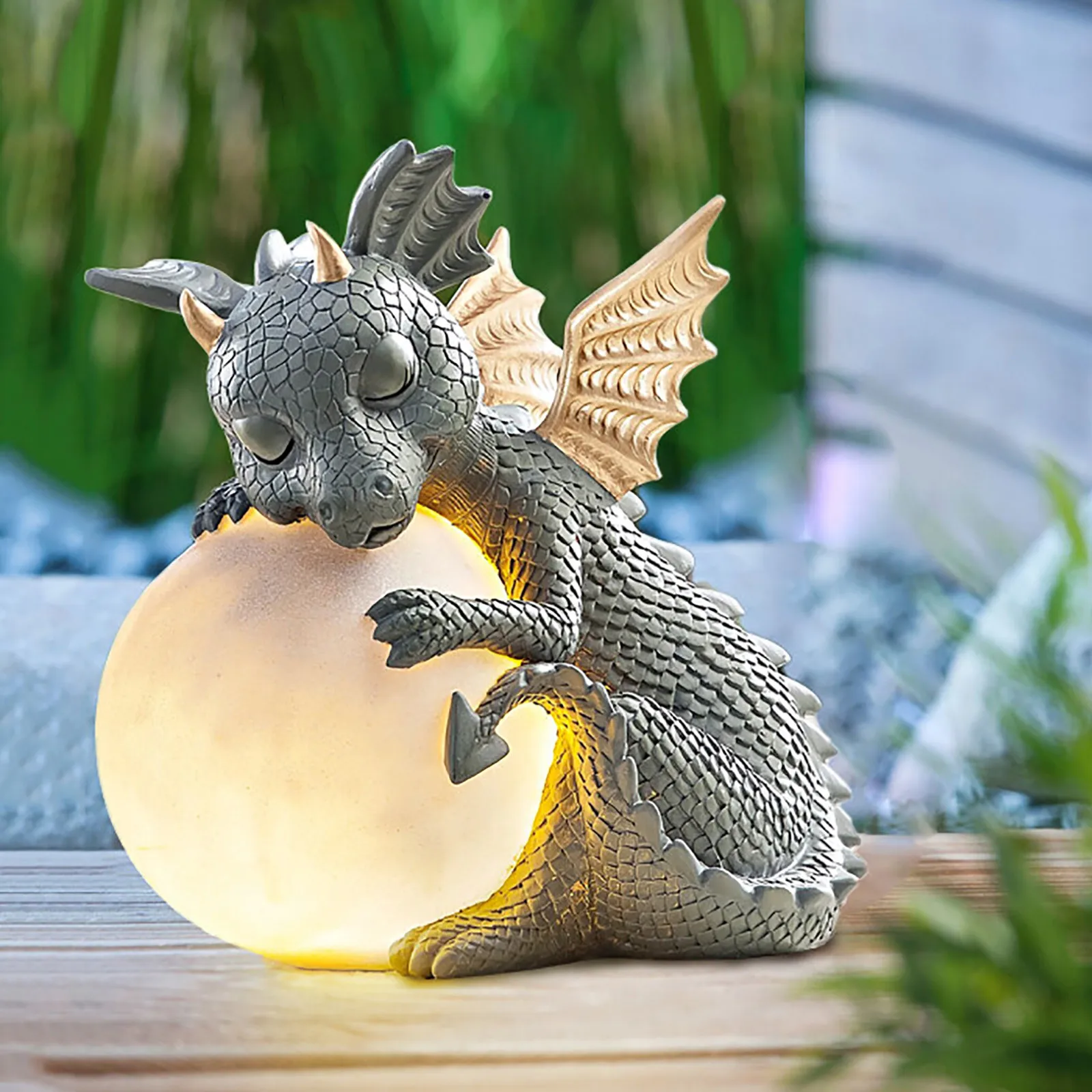 

MystiCalls Garden Dragon Meditated Statue Collecting 16cm Resin Ornament Outdoor Yard Decoration#2021hot