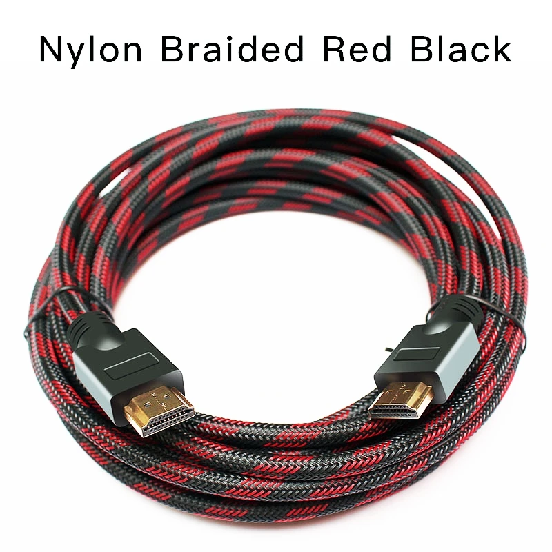 Nylon Braid red Shuliancable длинный HDMI кабель 20 м 15 м 10 м 7,5 м 5 м нейлоновая оплетка HDMI кабель 1080P 3D позолоченный кабель высокоскоростной для HD tv xbox PS3 - Цвет: Nylon Braid red