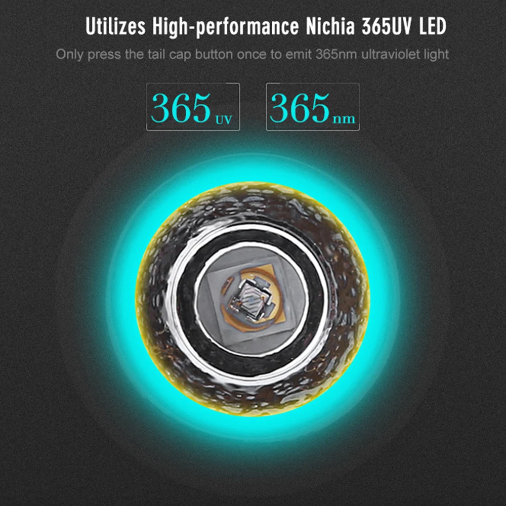 Конвой S2 + черный УФ 365nm Водонепроницаемый светодиодный фонарик 365UV в сторону OP