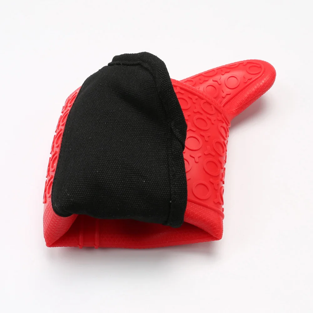 Длинные толстые силиконовые перчатки с диагональным отверстием и