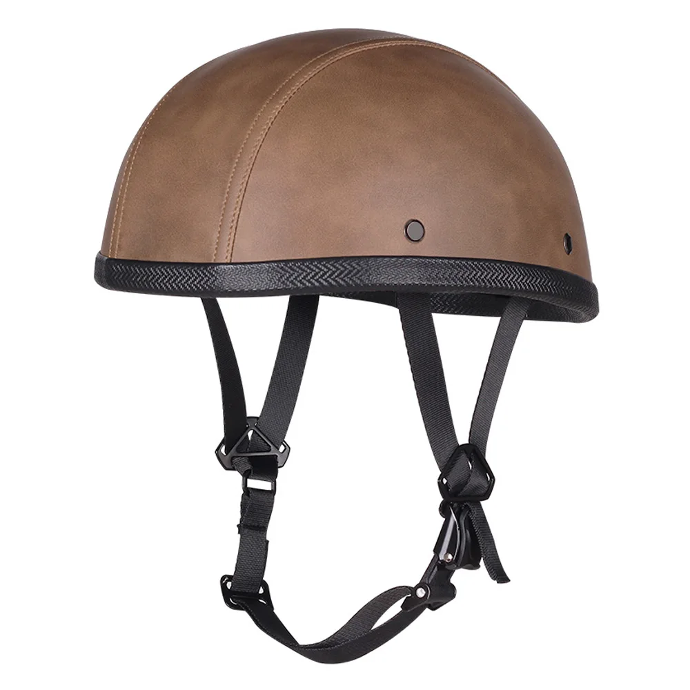 Кожаный мотоциклетный шлем винтажные полушлемы с открытым лицом для