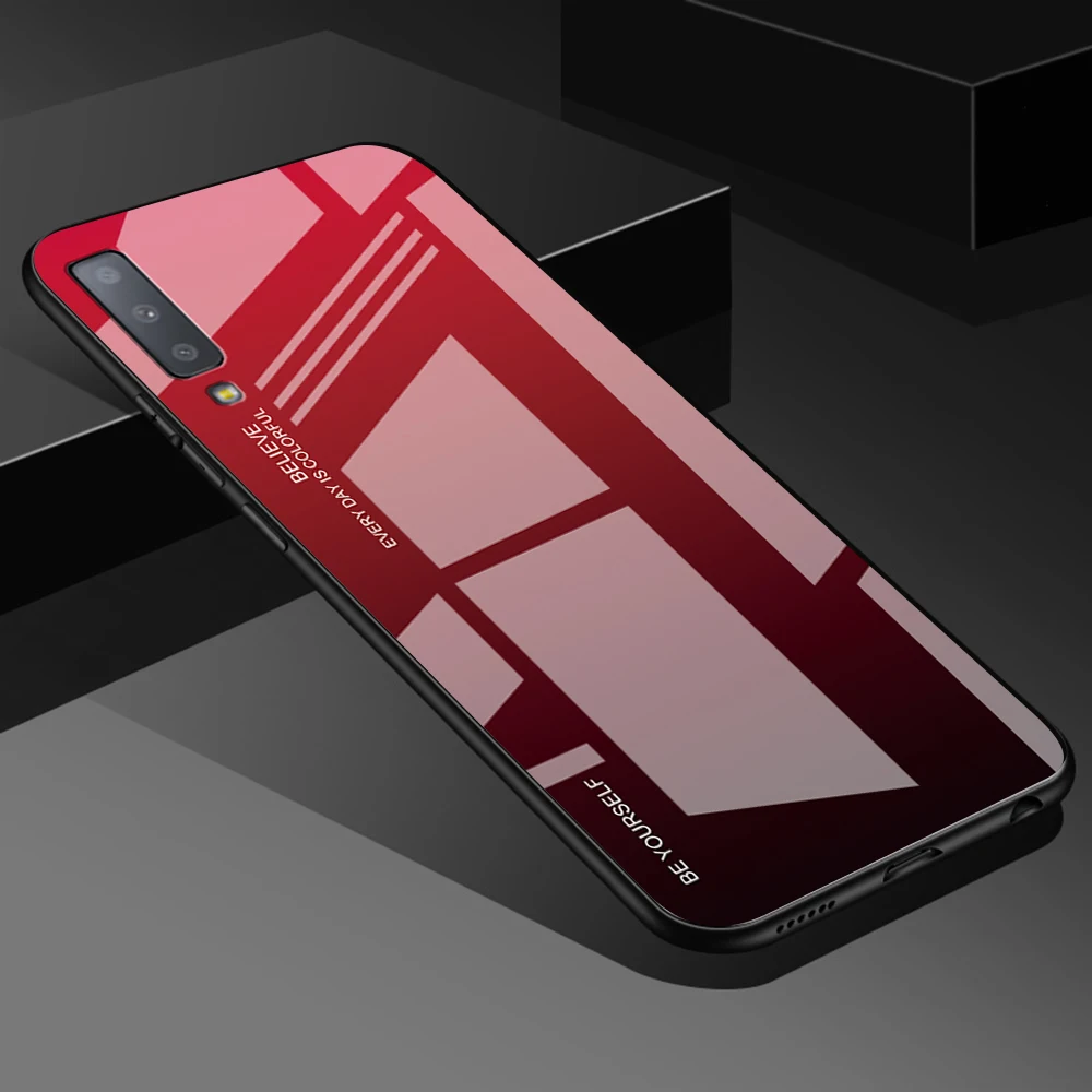 Градиент закаленное Стекло чехол для samsung Galaxy A50 A70 Примечание 10 9 8 S8 S9 S10 плюс S10e 80 30С 40С 20e A7 чехол для телефона чехол