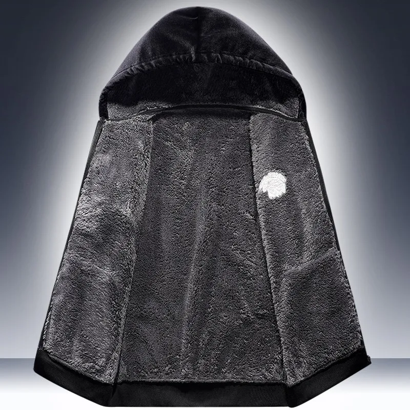 Худи толстовка мужские бархатные бег Комплект из утепленного прокладочным