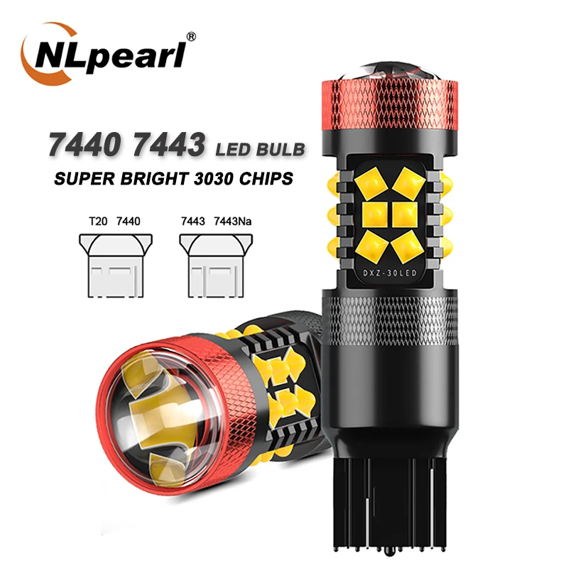 Nlpearl 2x сигнальная лампа T20 Led 7440 W21w 3030SMD 7443 W21 5 Вт Авто сигнала поворота светильник
