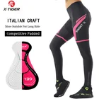 Велосипедные штаны X-Tiger, женские зимние теплые штаны для горного велосипеда Coolmax 5D с гелевыми подушечками, женские велосипедные комбинезоны, велосипедные штаны