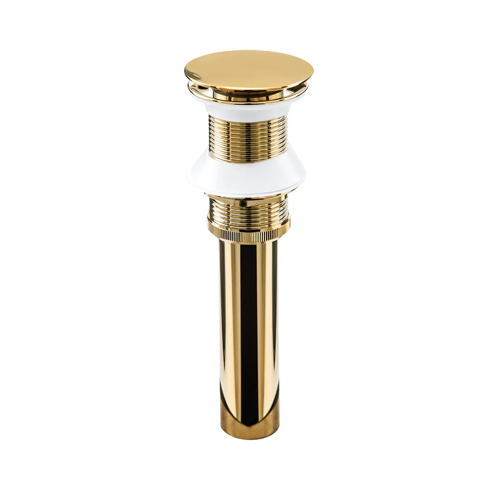 

Kitchen Bathroom Glass Basin Polished Golden Water Let Drainer Launching Device Pop Up Waste Basin Strainer