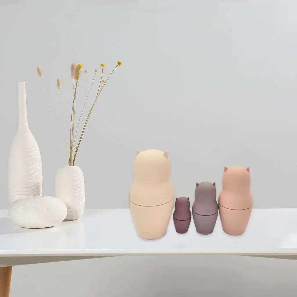 Русская игрушка-гнездо силиконовая Матрешка куклы бабушка Монтессори игрушка