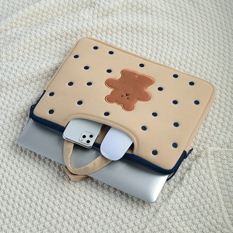

Cute bear pack laptop 11 12 13 14 15.6 inch female sleeve for MacBook Air Pro Wallet Cover tablet for Xiaomi Dell