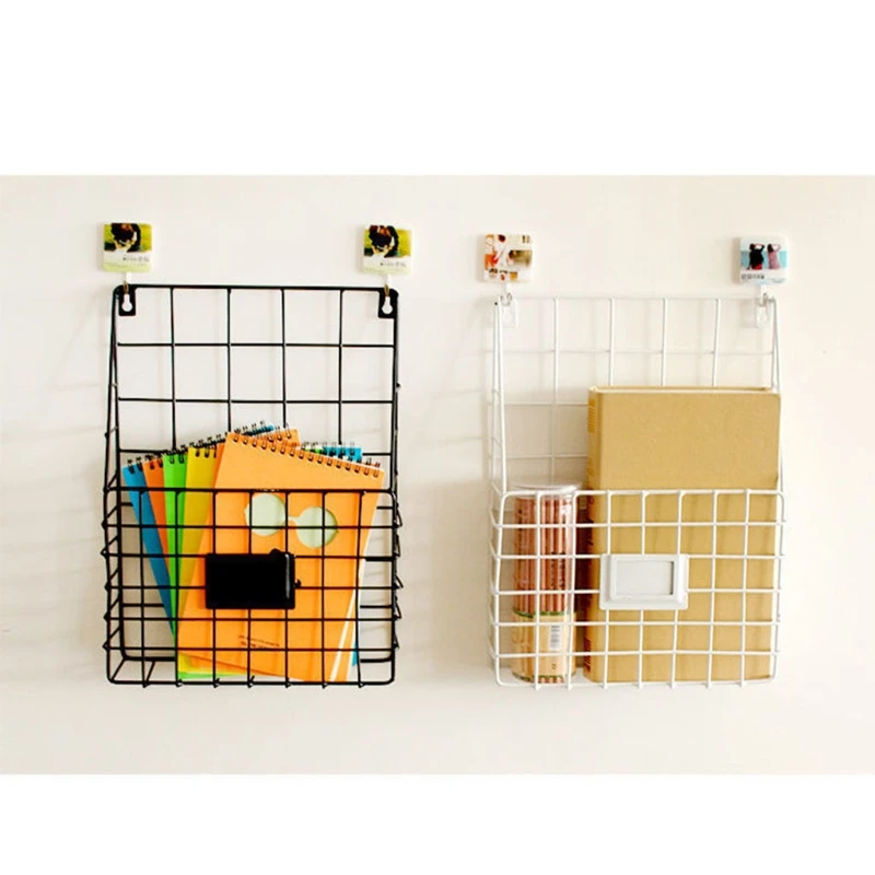 

Mail Organizer Wire Basket Wall Mounted Magazine File Holder Hanging Document Foyer Storage Shelf