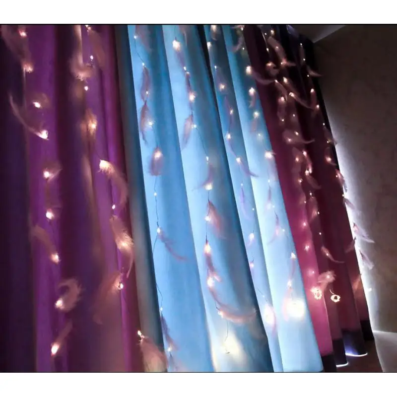 

3x3m Christmas Decorative Led String Fairy Curtain Led Light Garland Lights Xmas Party Garden Wedding Bedroom Ins Feathers Light
