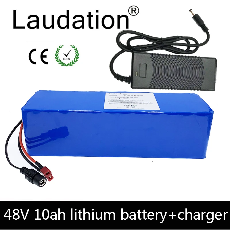 Laudation 48v 10ah батарея для электрического велосипеда 48V 13S 4P с 2A зарядным устройством