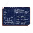 Назад в будущее, Delorean, голубые принты, металлическая фотография, Клубная настенная табличка, Клубная домашняя забавная жестяная вывеска, плакаты