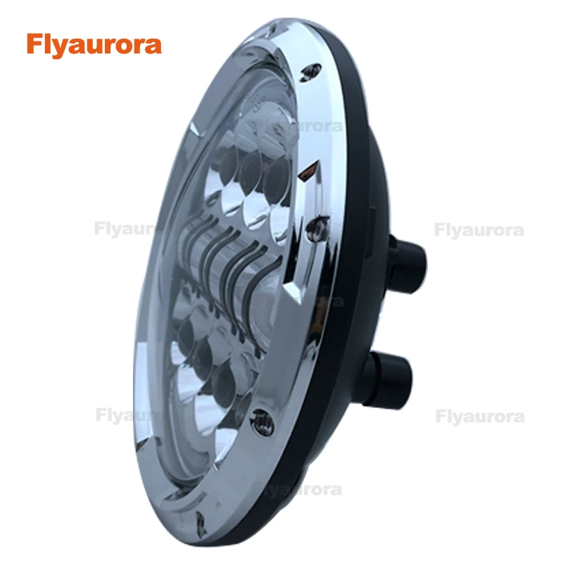 7-дюймовая черная/Серебристая мотоциклетная фара DRL с монтажным кронштейном