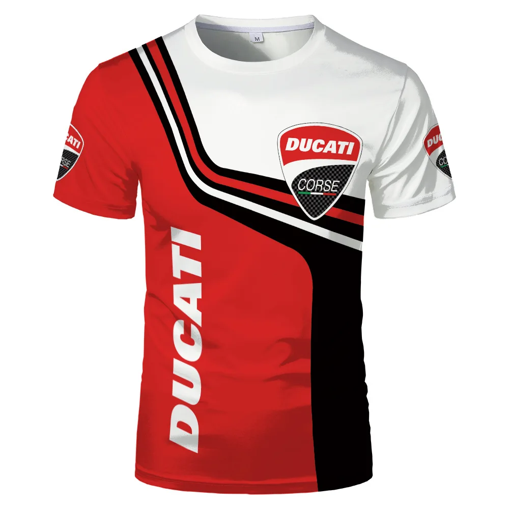 

Motorcycle T-Shirt Locomotive Logo Men's Short Sleeve Ducati Round Neck Sports Street Bully Team Uniform Casual Hip Hop Elements