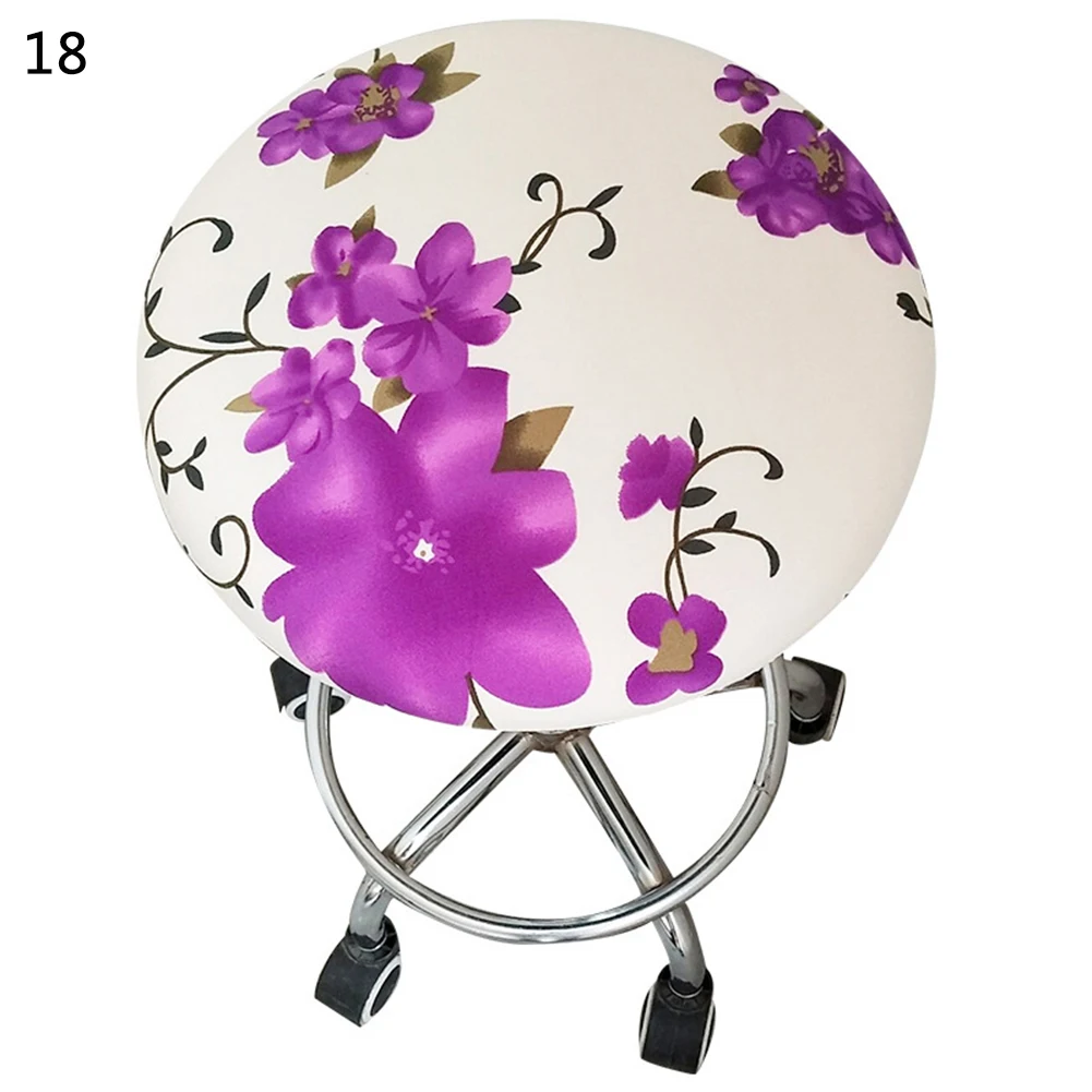 

1PC Round Chair Cover Bar Stool Slipcover Elastic Seat Cover Home Chair Slipcovers Removable Washable Round Chair Bar Stool