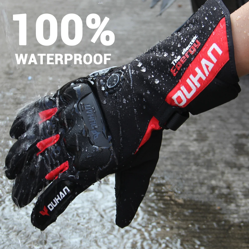 Водонепроницаемые мотоциклетные перчатки с подогревом Guantes теплые зимние
