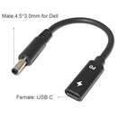 USB Type C адаптер питания для ноутбука Dell Inspiron 11 13 14 17 15 7000 5000 3000 USB C до 4,5x3,0 мм штекерное зарядное устройство