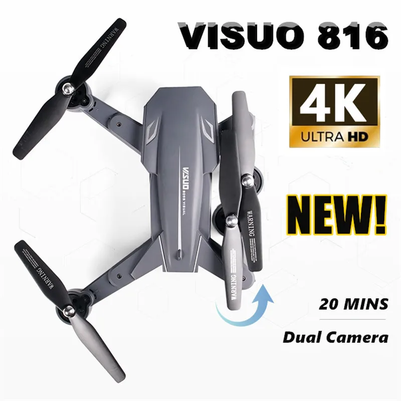 Квадрокоптер Visuo XS816 складной с Wi-Fi FPV 4K /720P двойная камера | Игрушки и хобби
