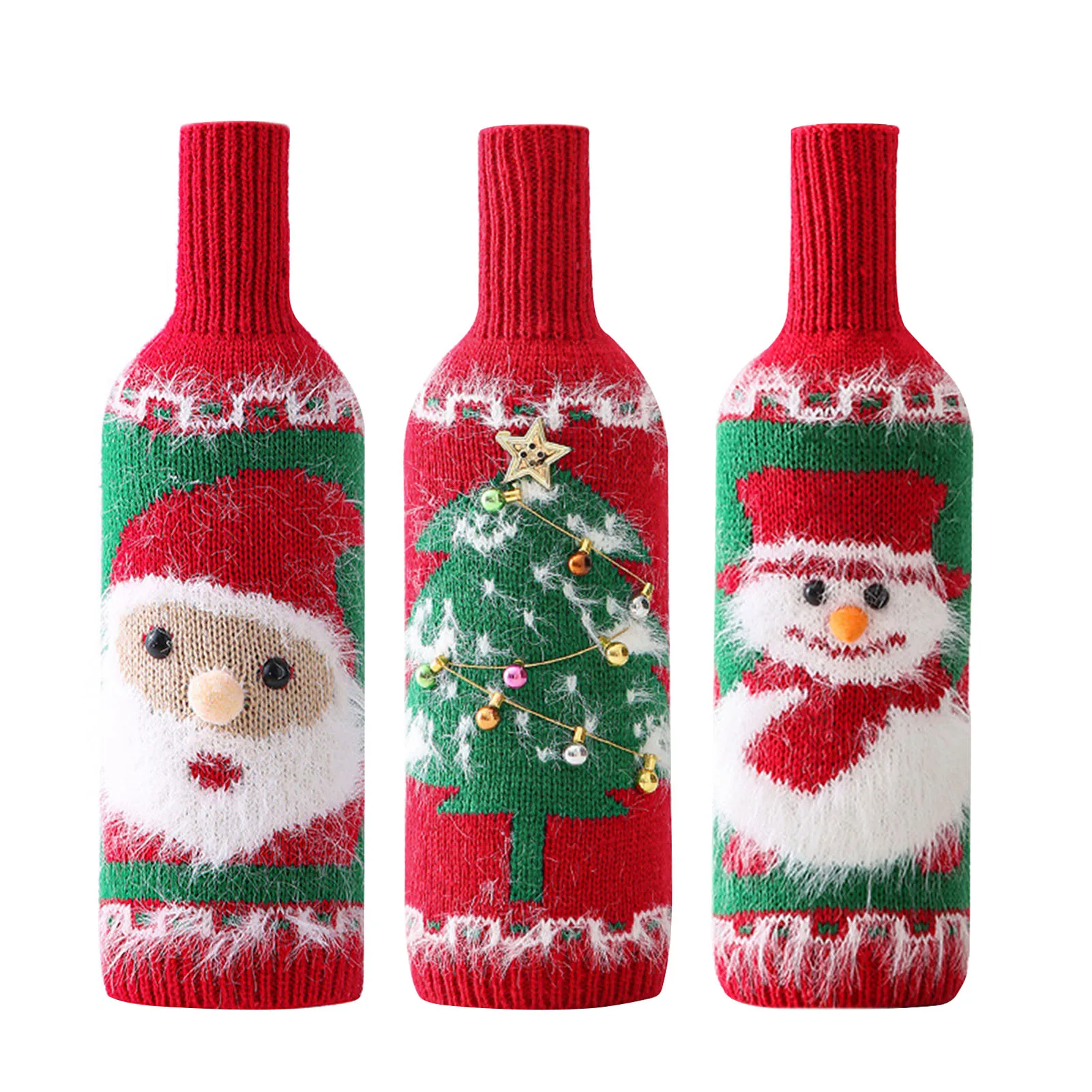 

3PCS Christmas Wine Bottle Cover Santa Snowman Wine Bottle Bag Merry Christmas Decor For Home Christmas Ornament Xmas Opportune