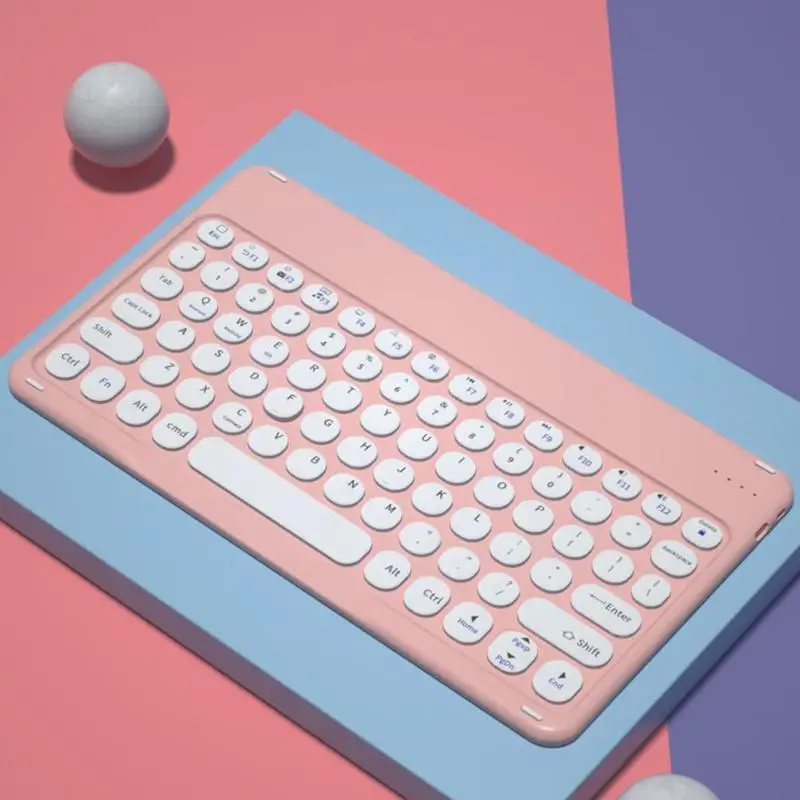 

Round Keys Bluetooth-compatible Wireless Keyboard Mouse For Ios Android Smartphones Laptop Tablet Gaming Accessor U6a0