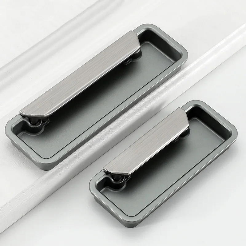 Простой скрытый ящик с пряжкой ручка мебель кухонный шкаф Скрытая спальня серые