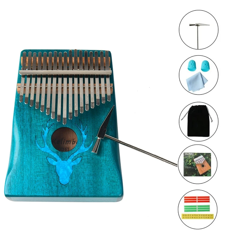 

Thumb Piano 17 Keys Kalimba, Finger Piano,The Best Musical Instrument Gift for Kid and Adults Beginners( Deer Shape)