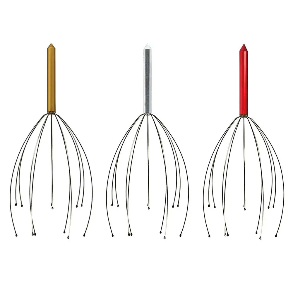 Массажер Осьминог для головы и кожи ручной скребок шеи всего тела снятие стресса