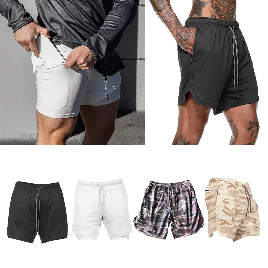 

Soft Men Fitness Shorts Gym Short Pants Bottom with Pockets Activewear