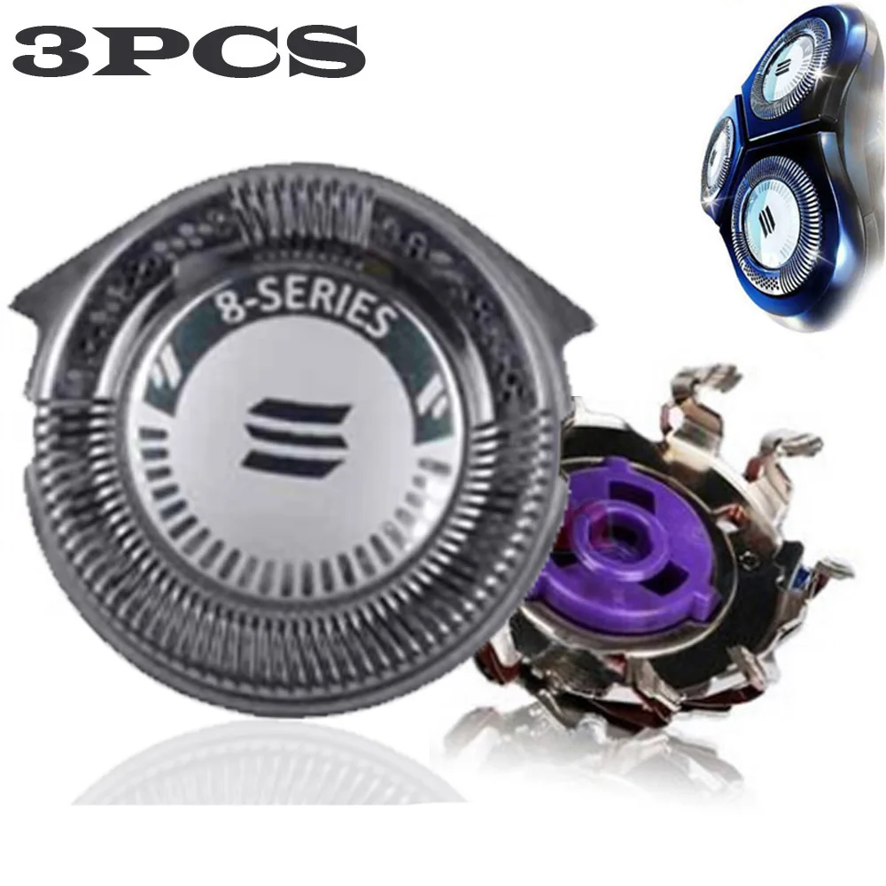 

3pcs Replacement Heads for Norelco HQ8 / HQ8894 / HQ7160 Shavers (Silver)