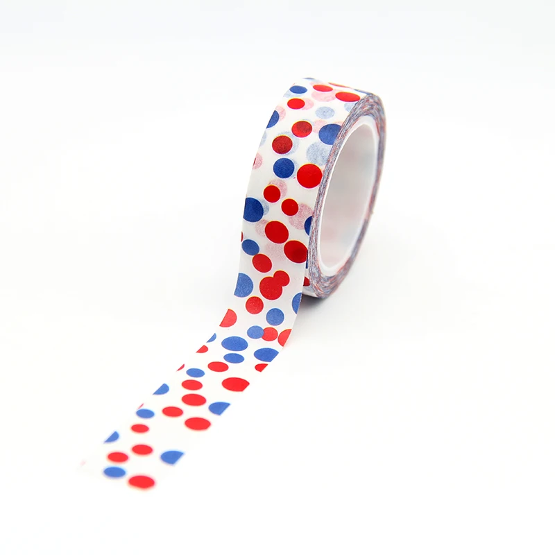 

1PC 15MM*10M Colorful Red Blue Dots Washi Tape stickers Scrapbooking DIY Craft Sticky Decorative Adhesive Masking Tape