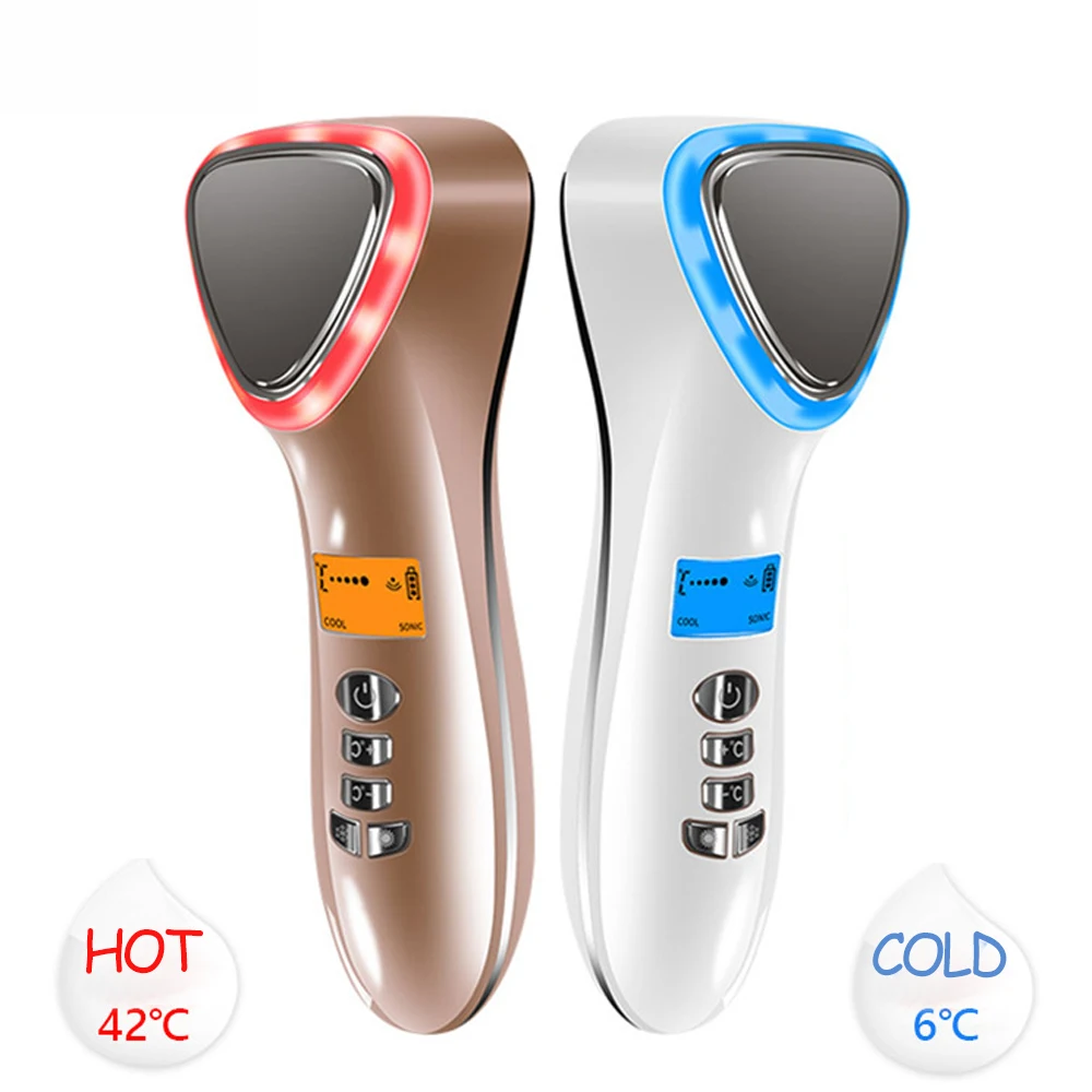 Ультразвуковой криотерапия светодиодный горяче холодный молоточек лифтинг для