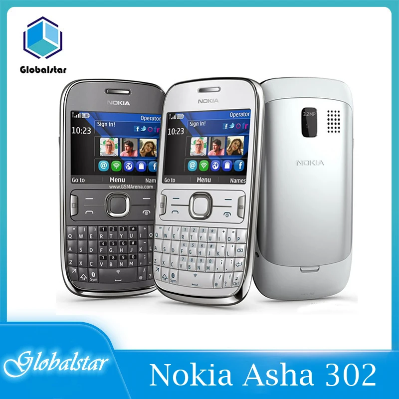 Мобильный телефон Nokia Asha 302 Восстановленный оригинальный мобильный сеть 3G GSM Wi Fi