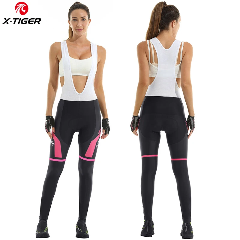 

X-TIGER Women's Cycling Bib Pants Autumn Lycra Elasticity Cycling Pants MTB Shockproof 3D Gel Padded Bicycle Bike Trousers
