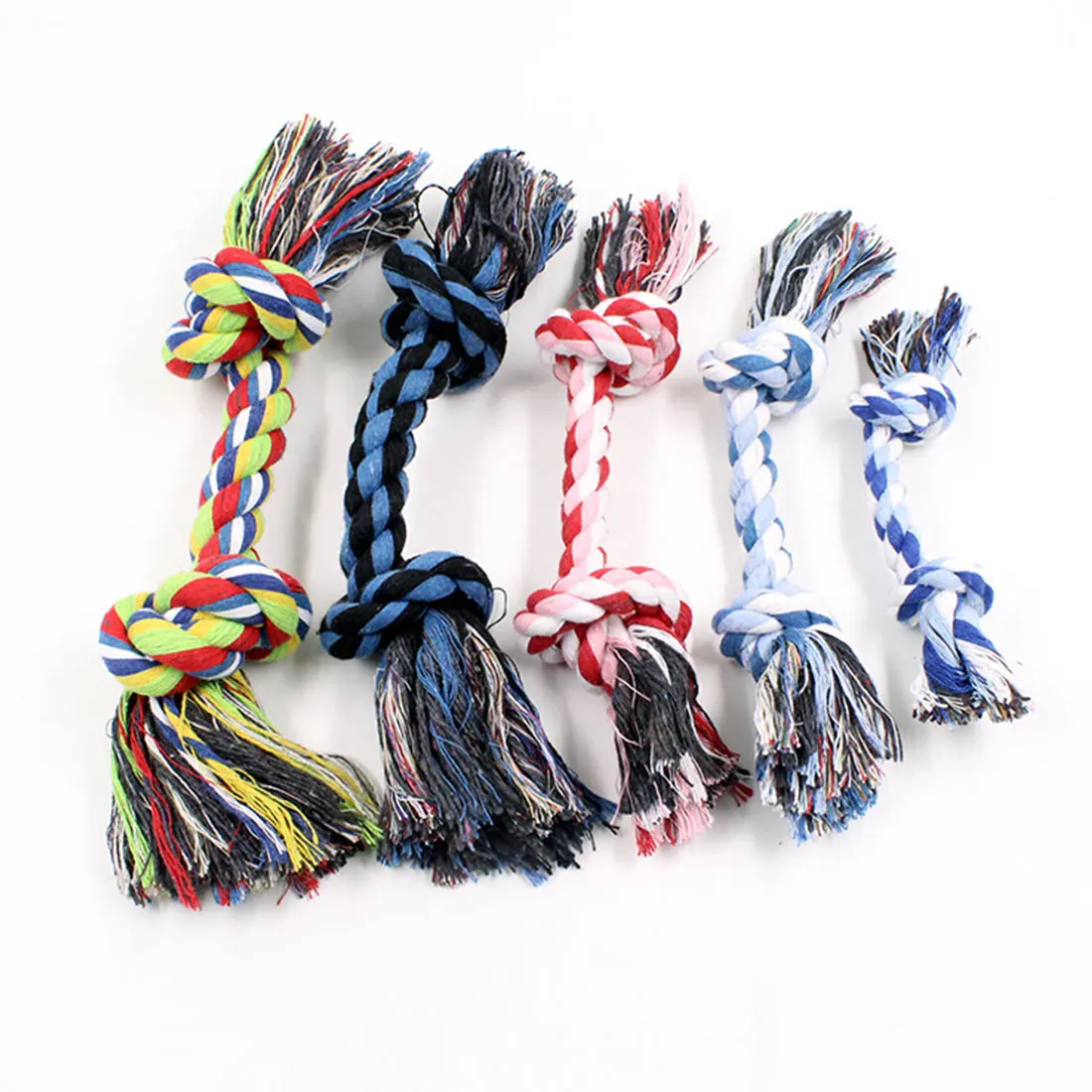 

1 Pcs Dog Bite Rope Toys Pets Dogs Supplies Pet Dog Puppy Cotton Chew Knot Toy Durable Braided Bone Rope Funny Tool Random Color