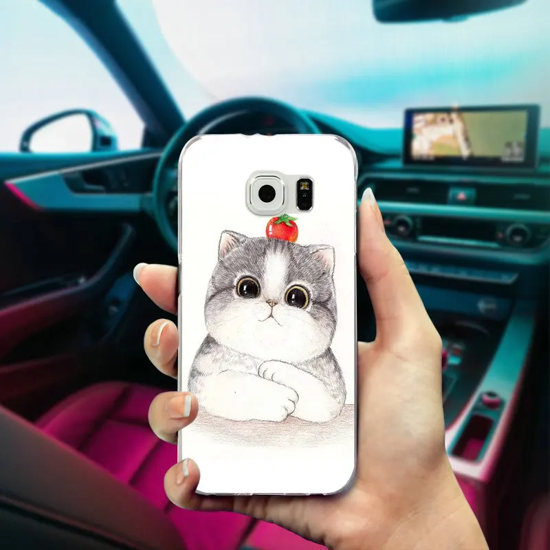 Милый мягкий чехол из ТПУ с изображением милого кролика кота животных для Samsung