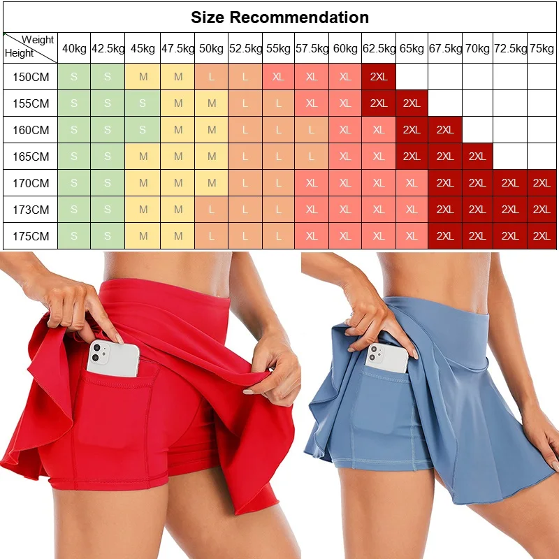 Cloud Hide Golf Tennis Skirts Badminton Skirt High Waist Women Fitness Pocket Shorts Running Gym Sport Skorts with Phone Pocket images - 6