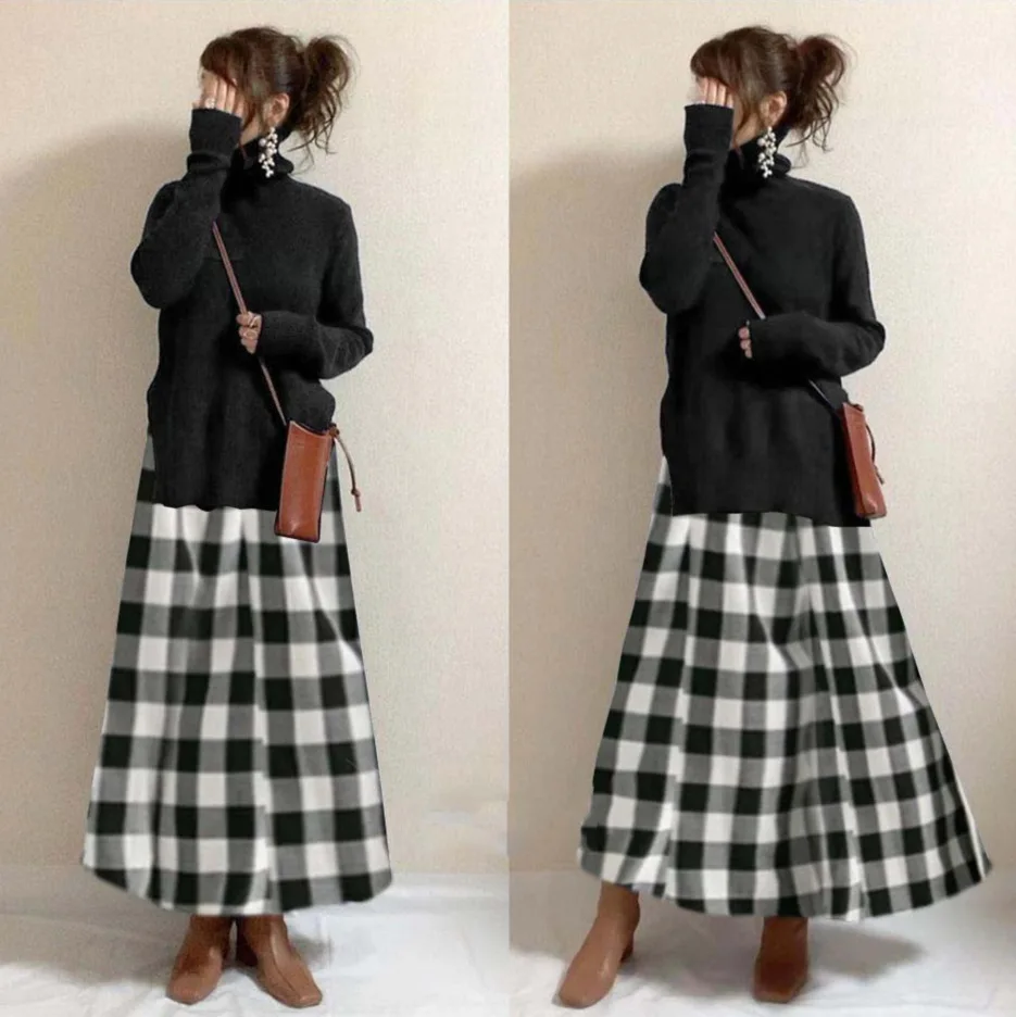 

2021 Autumn Women Dress Plus Size Ladies Vestidos Long Sleeve T-Shirt Dress Patchwork Dress Cotton Print Robe Fake Two Piece