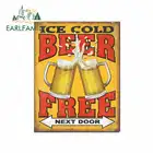 EARLFAMILY 13 см x 10,3 см Автомобильная наклейка БЕСПЛАТНО пиво рядом дверь металлический жестяной знак Юмор смешной гараж бар магазин Настенный декор новый графический