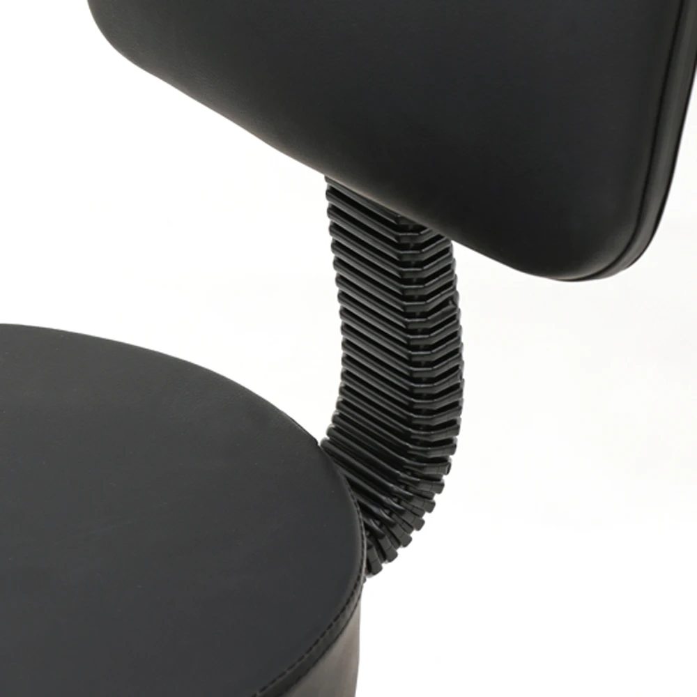 

Round Shape Adjustable Salon Stool with Back Black