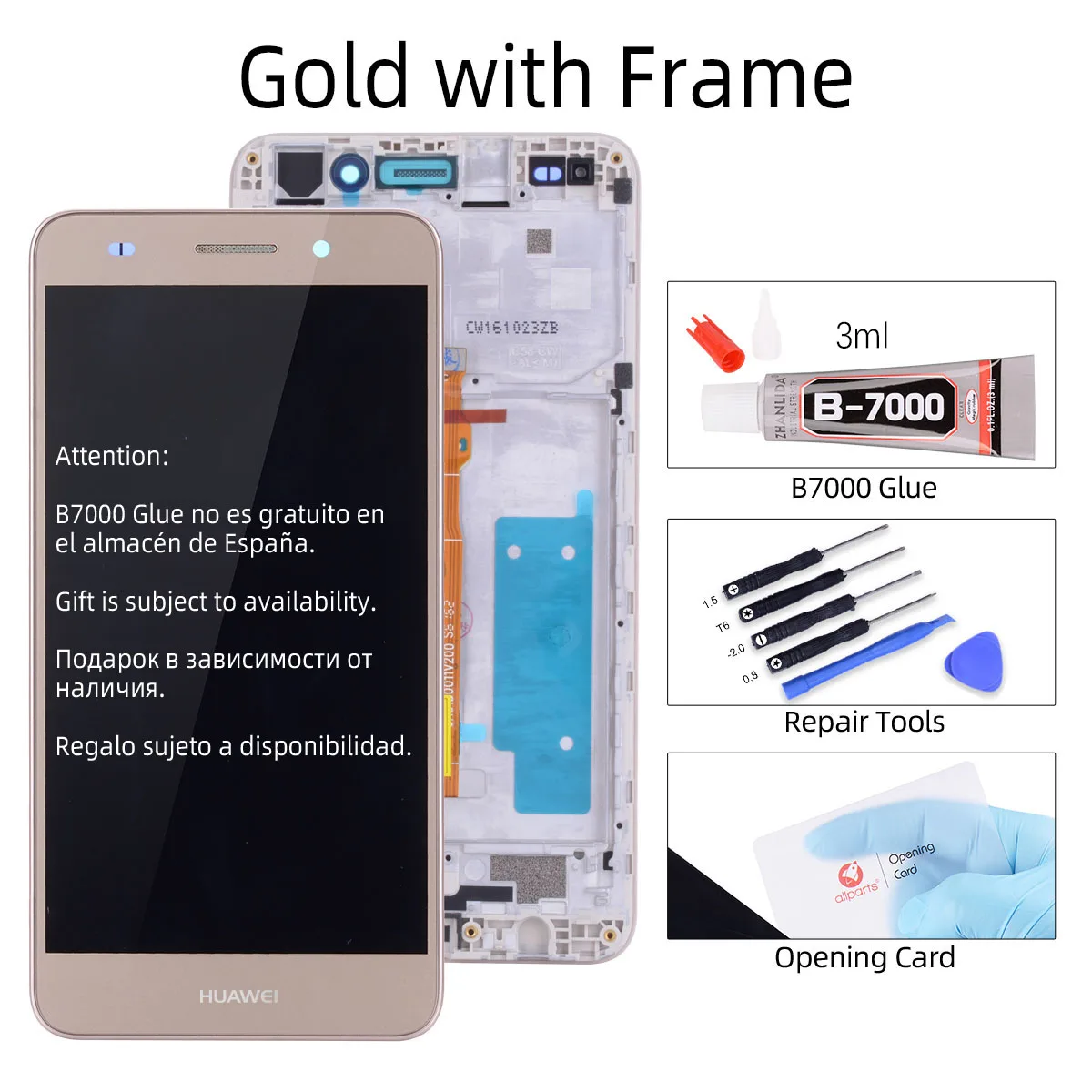 5,5 ''Дисплей для HUAWEI Y6 II ЖК-дисплей Дисплей Сенсорный экран дигитайзер с рамкой Y6II Холли 3 CAM-L23 CAM-L03 CAM-L21 CAM-AL00 - Цвет: Gold with Frame