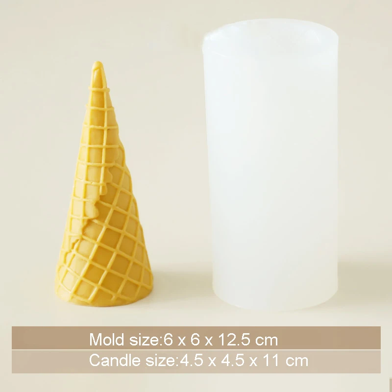 3D Ice Cream Egg Cone Cylinder Candle Silicone Mold DIY Fondant Cake Chocolate Clay Supplies Handmade Soap Jelly ResinMold | Дом и сад