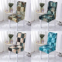 geometry marble style computer chair cover kitchen chair covers room cushion lattice pattern dining chair cases home stuhlbezug