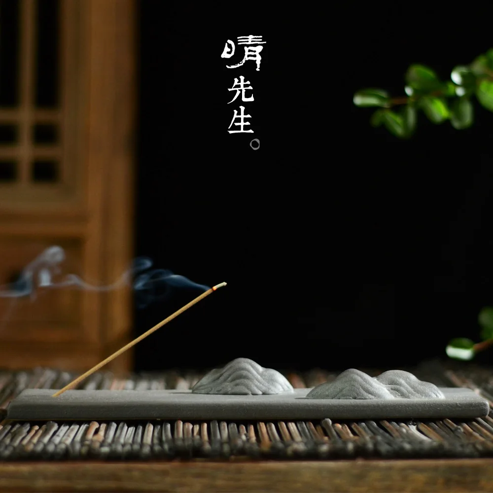 Clear Sir ручная керамика пышная горная печь дзен пейзаж курильница благовония Joss