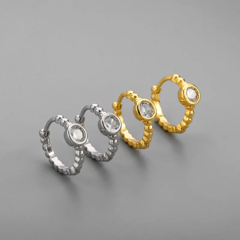 

Женские серьги-гвоздики из серебра 925 пробы с цирконом