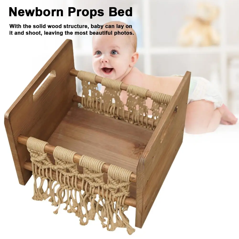 Детская фотография Реквизит маленькая кровать тканая хлопковая веревка