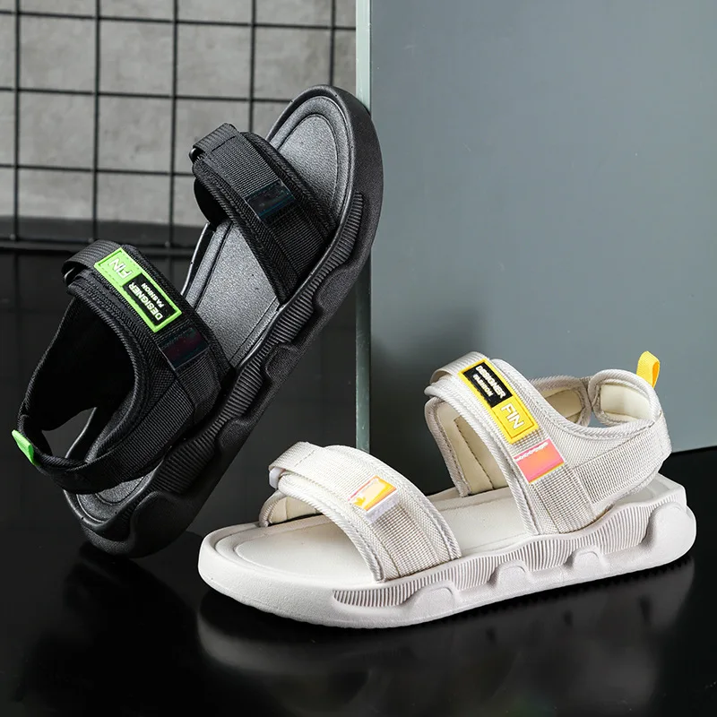 Sports sandals female ins tide 2021 summer new net red Korean version of the Velcro student flat women's shoes | Обувь