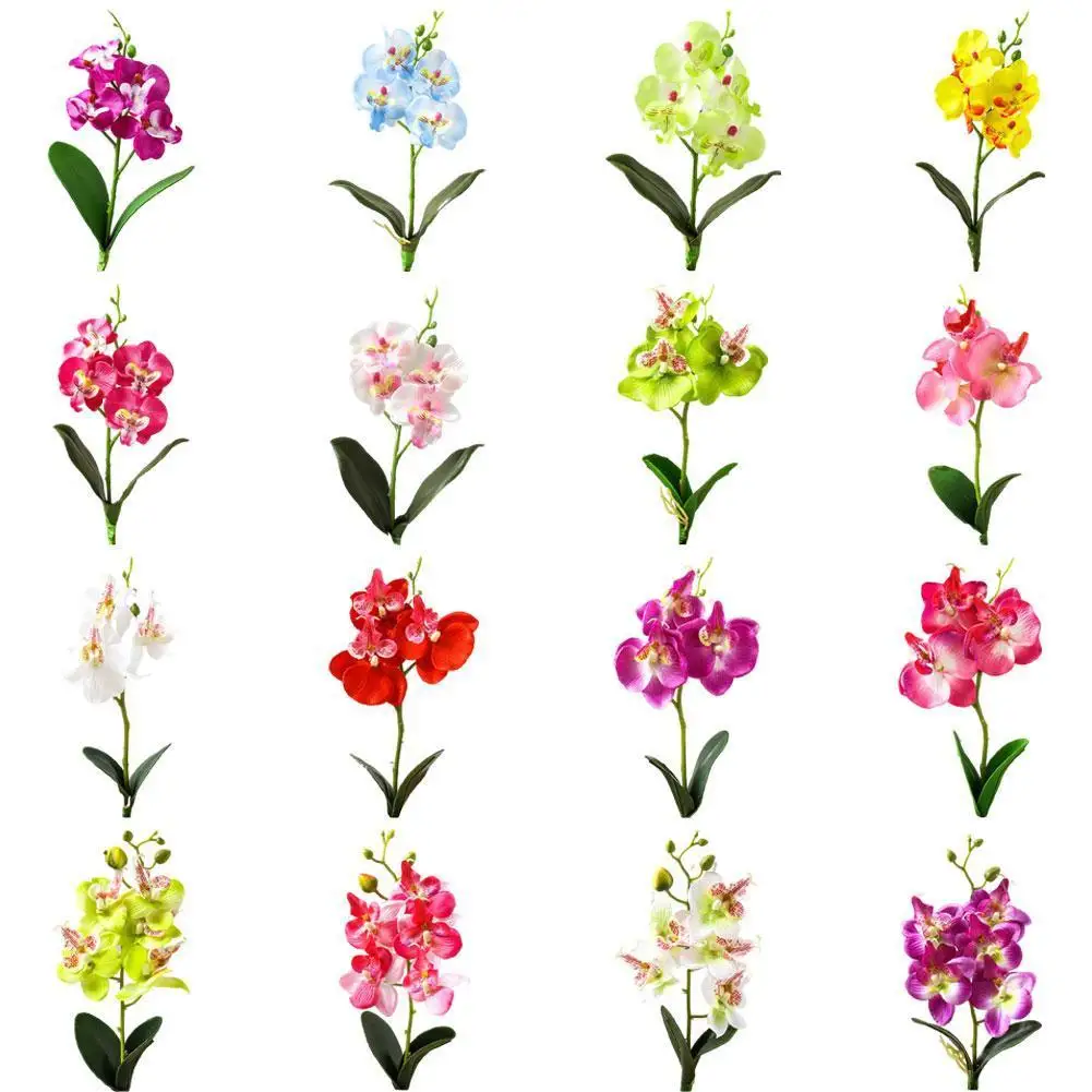 

3/4Heads Artificial Fake Butterfly Orchid Flower House Garden Wedding Decoration Arrangements Flower Home Decor