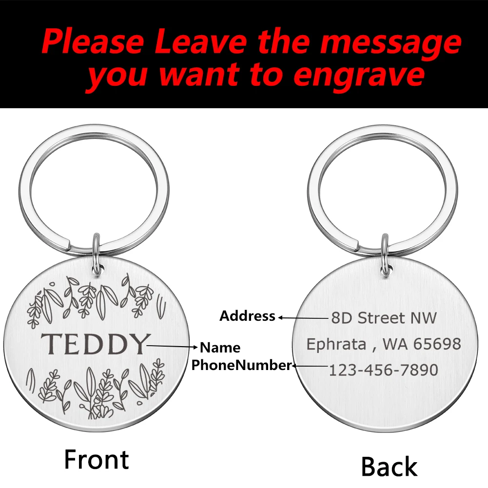 Именные идентификационные бирки для домашних животных кошек и собак питомцев