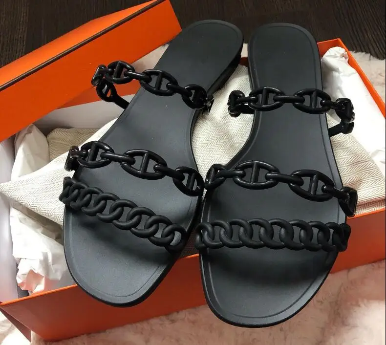 Фирменные женские тапочки с рисунком свиньи цепь на нос прозрачная обувь