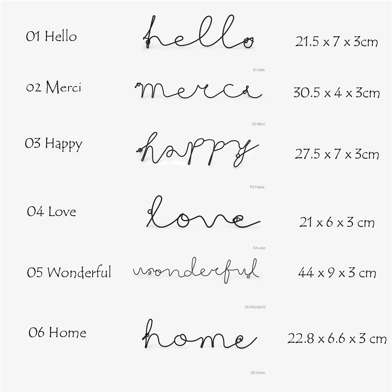 Металлические украшения Ins настенное декоративное украшение с простыми словами